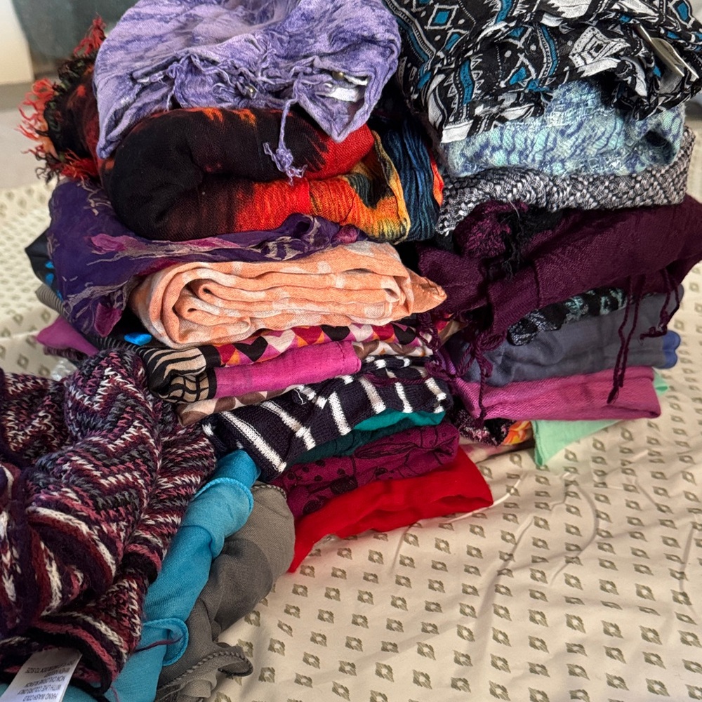 Mixed Women's Scarves & Wraps - Colorful Boho Stack